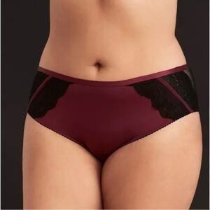 Torrid - NWT Sz 3X Hipster Merlot & Black Mesh Back Panties